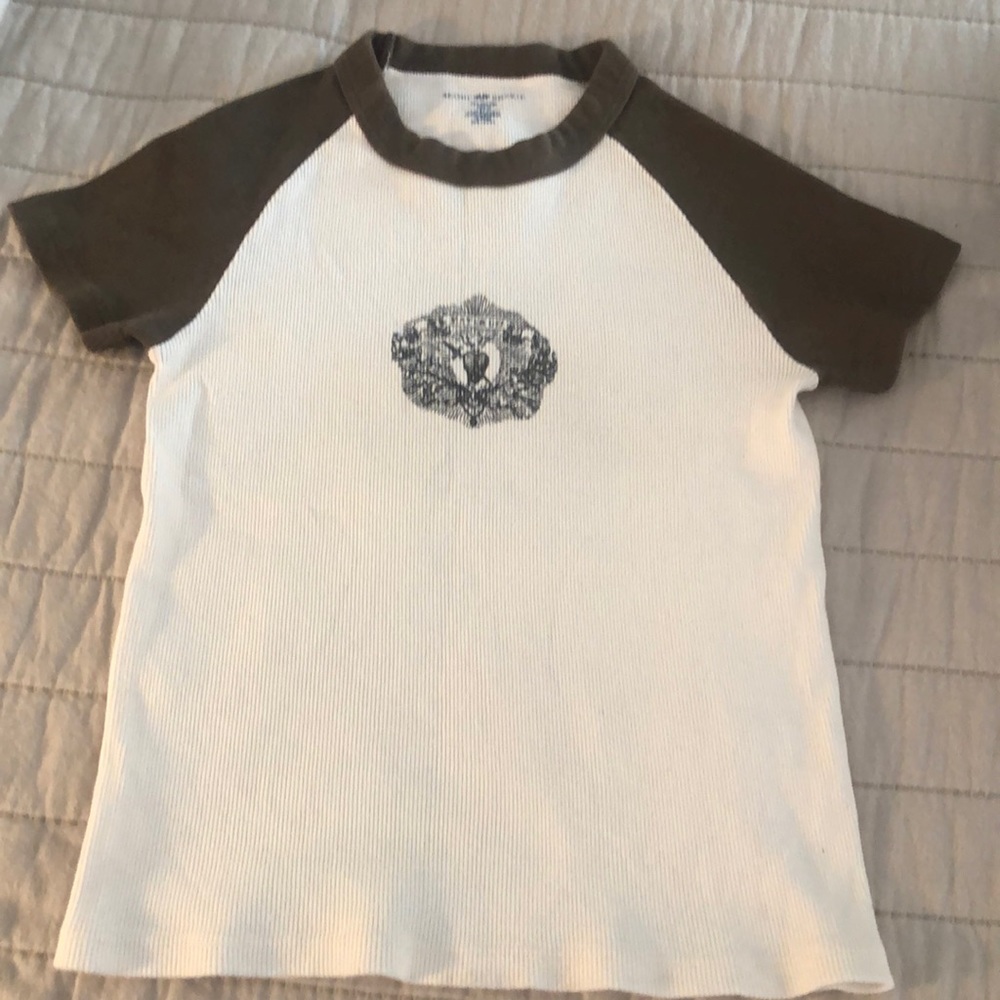 Brandy Melville Brown and beige top